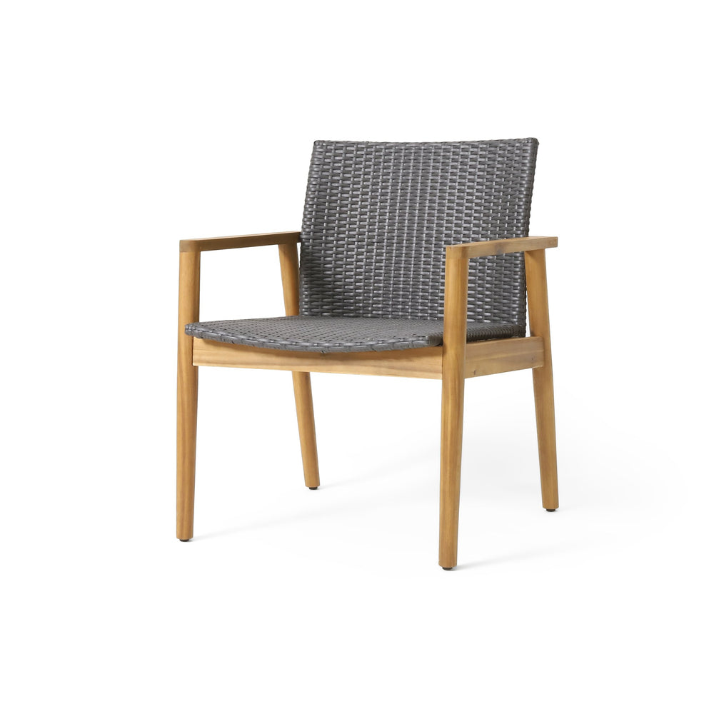 English Elm Christopher Knight Home® - BRYAN Acacia Club Chair Set of 2 - Natural Wicker Seating, Durable Metal & Wood Frame, Outdoor Comfort 71509.00GRY