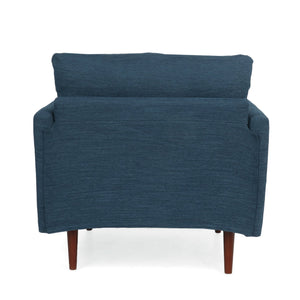 English Elm Christopher Knight Home® - CLUB Chair with Plush Fabric Upholstery and Walnut Birch Legs — Stylish Comfortable Accent Seating for Living Rooms Navy Blue 30.75 L x 25.75 W x 21 H 71571.00