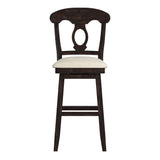 Homelegance By Top-Line Juliette Napoleon Back Wood Swivel Bar Stool Black Rubberwood