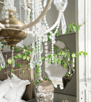 Hooker Furniture Boheme Linen-Wrapped Mirror With Antwerp Gray Fabric, Nailhead Trim & Dresser/Wall Mount Hardware 5750-90008-GRY