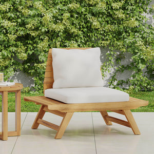 English Elm Christopher Knight Home® - SEDONA Acacia Wood Slatted Club Chair with Wide Seats, Water-Resistant Cushions for Patio Comfort Teak 40.25 L x 32 W x 10.75 H 63744.00WHI
