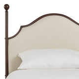 Homelegance By Top-Line Finola Cream Curved Top Cherry Brown Metal Poster Bed Black Linen