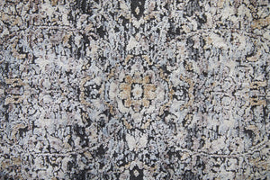 Feizy Rugs Sarrant Luxurious Medallion Rug - Viscose/Polyester Blend With Elegant Color Gradients & Soft Touch Gray,Silver,Ivory Viscose,Polyester 9193963fsmk000f06