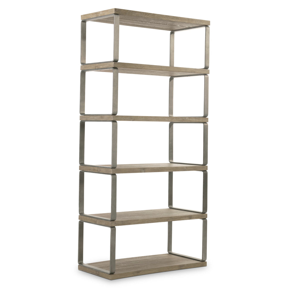 Bernhardt Bernhardt Tribeca Etagere With Aurum Wood Shelves & Barlow Steel Frame — Modern Rustic Open Display 333812