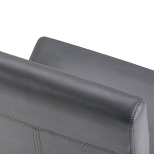 English Elm Acadian Parson Dining Chair Set Of 2 - Elegant Stone Grey Vegan Leather With Solid Wood Legs B136P159797