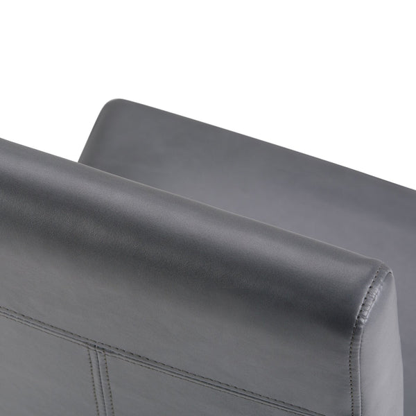 English Elm Acadian Parson Dining Chair Set Of 2 - Elegant Stone Grey Vegan Leather With Solid Wood Legs B136P159797