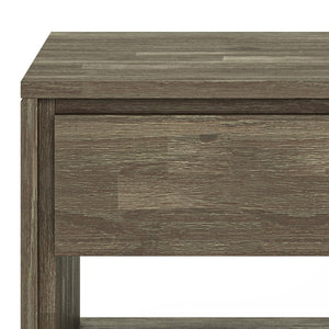 English Elm Lowry End Table - Handcrafted Distressed Grey Acacia & Metal, Modern-Industrial Design For Versatile Use B136P158849