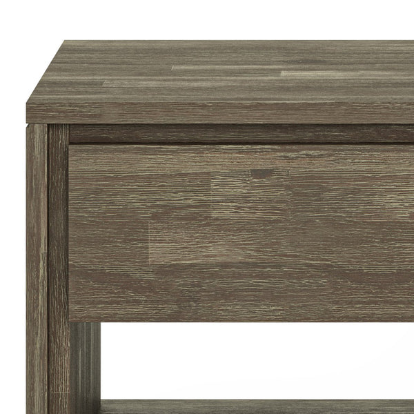 English Elm Lowry End Table - Handcrafted Distressed Grey Acacia & Metal, Modern-Industrial Design For Versatile Use B136P158849