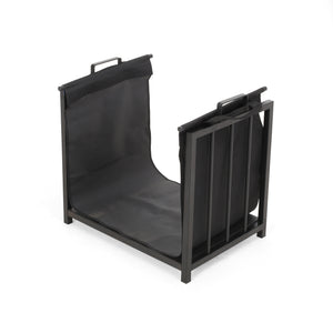English Elm Christopher Knight Home® - LOG HOLDER Heavy-Duty Black Iron Firewood Rack for Indoor Outdoor Use, Compact 21.25x18x4.75 Inch Stylish Storage 67303.00