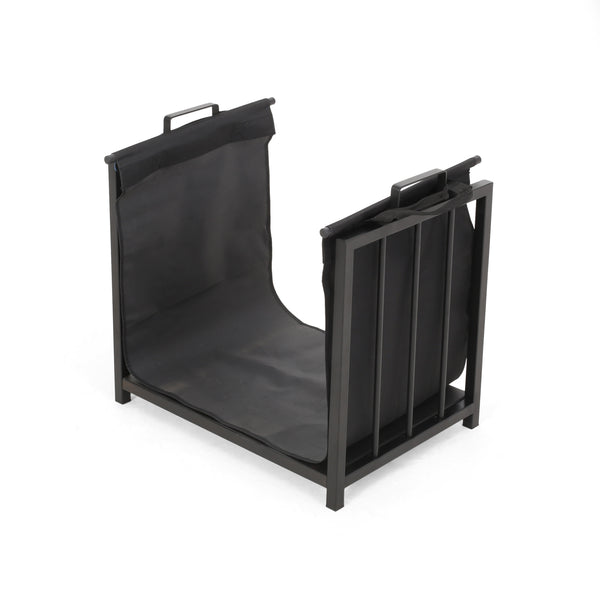English Elm Christopher Knight Home® - LOG HOLDER Heavy-Duty Black Iron Firewood Rack for Indoor Outdoor Use, Compact 21.25x18x4.75 Inch Stylish Storage 67303.00