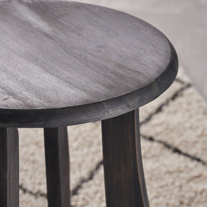 English Elm Christopher Knight Home® - PIKE Dark Gray Acacia Barstools Set of 2 — 30" Backless Outdoor Water-Resistant Contemporary Seats 60810.00