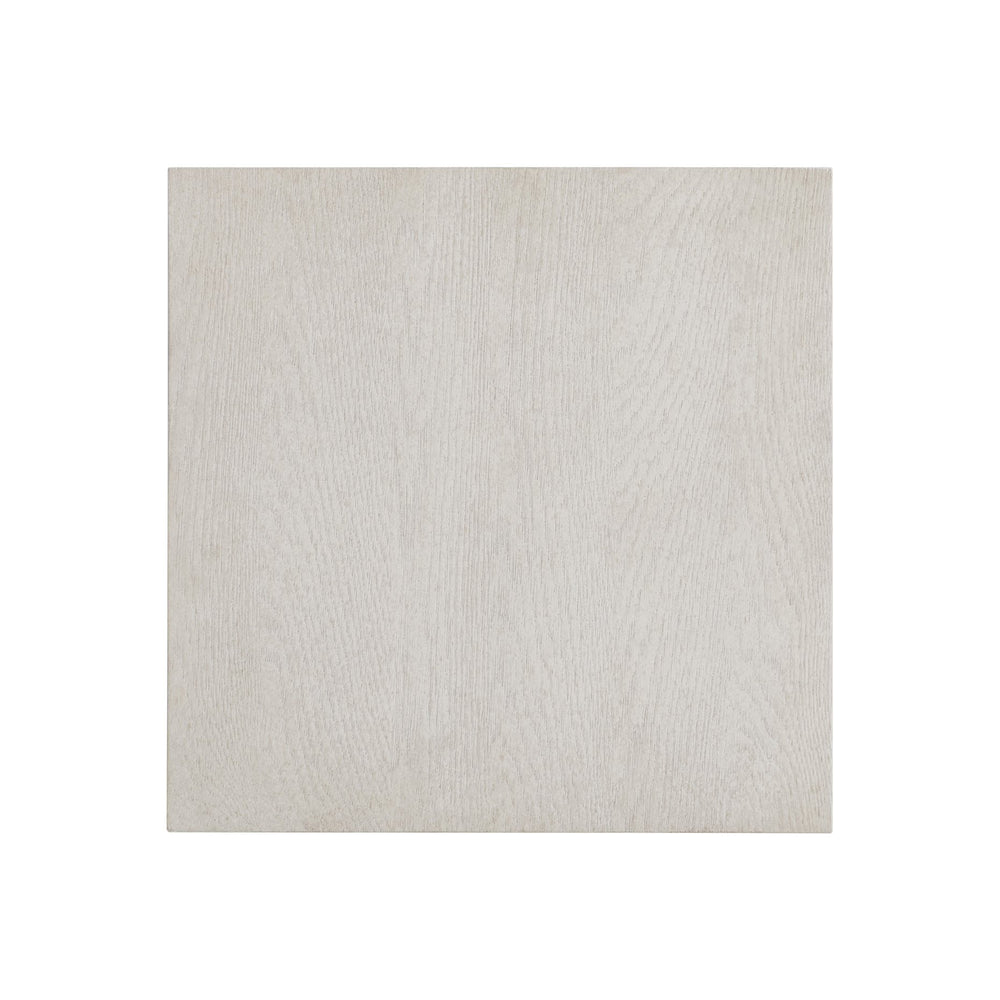 Bernhardt Bernhardt Sandblasted White Blythe Side Table — Modern Rustic Square Top With Cross-Shaped Base, 24" 485111
