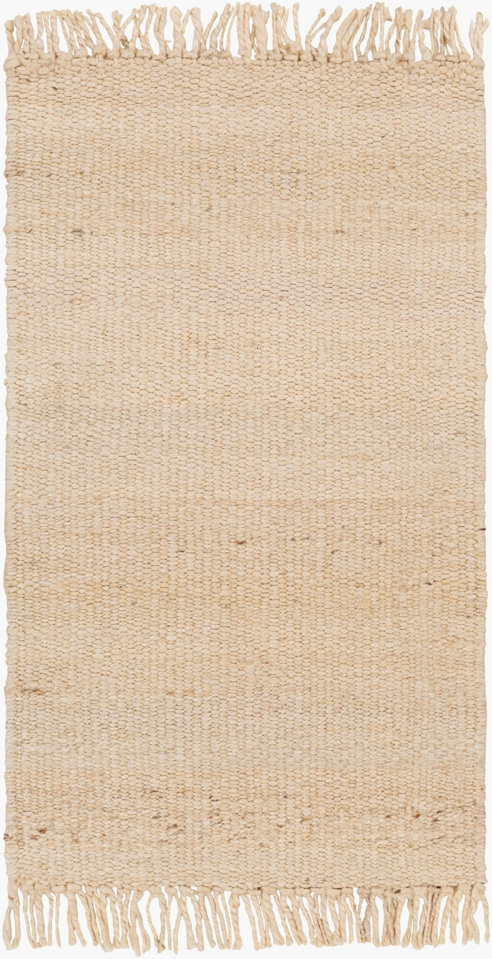 Livabliss Jute Handwoven Flatweave Area Rug Bleached Organic Texture Fringe Coastal Boho Ivory 8' x 10'6" JUITE-811