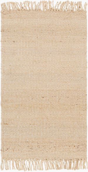 Livabliss Jute Handwoven Flatweave Area Rug Bleached Organic Texture Fringe Coastal Boho Ivory 10' x 13'6" JUITE-1014