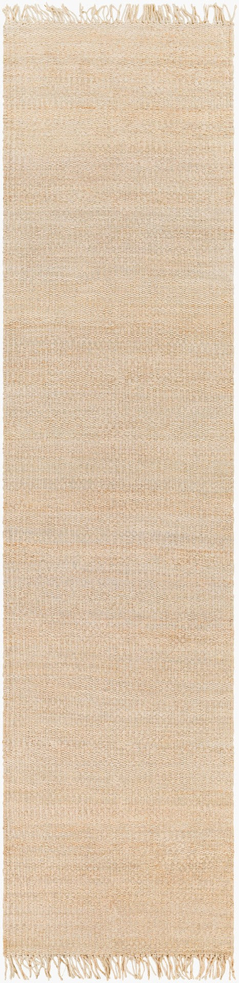 Livabliss Jute Handwoven Flatweave Area Rug Bleached Organic Texture Fringe Coastal Boho Ivory 3' x 12' JUITE-312
