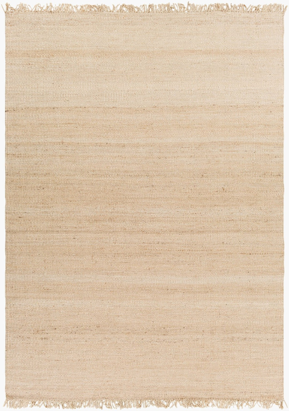 Livabliss Jute Handwoven Flatweave Area Rug Bleached Organic Texture Fringe Coastal Boho Ivory 8' x 10'6" JUITE-811