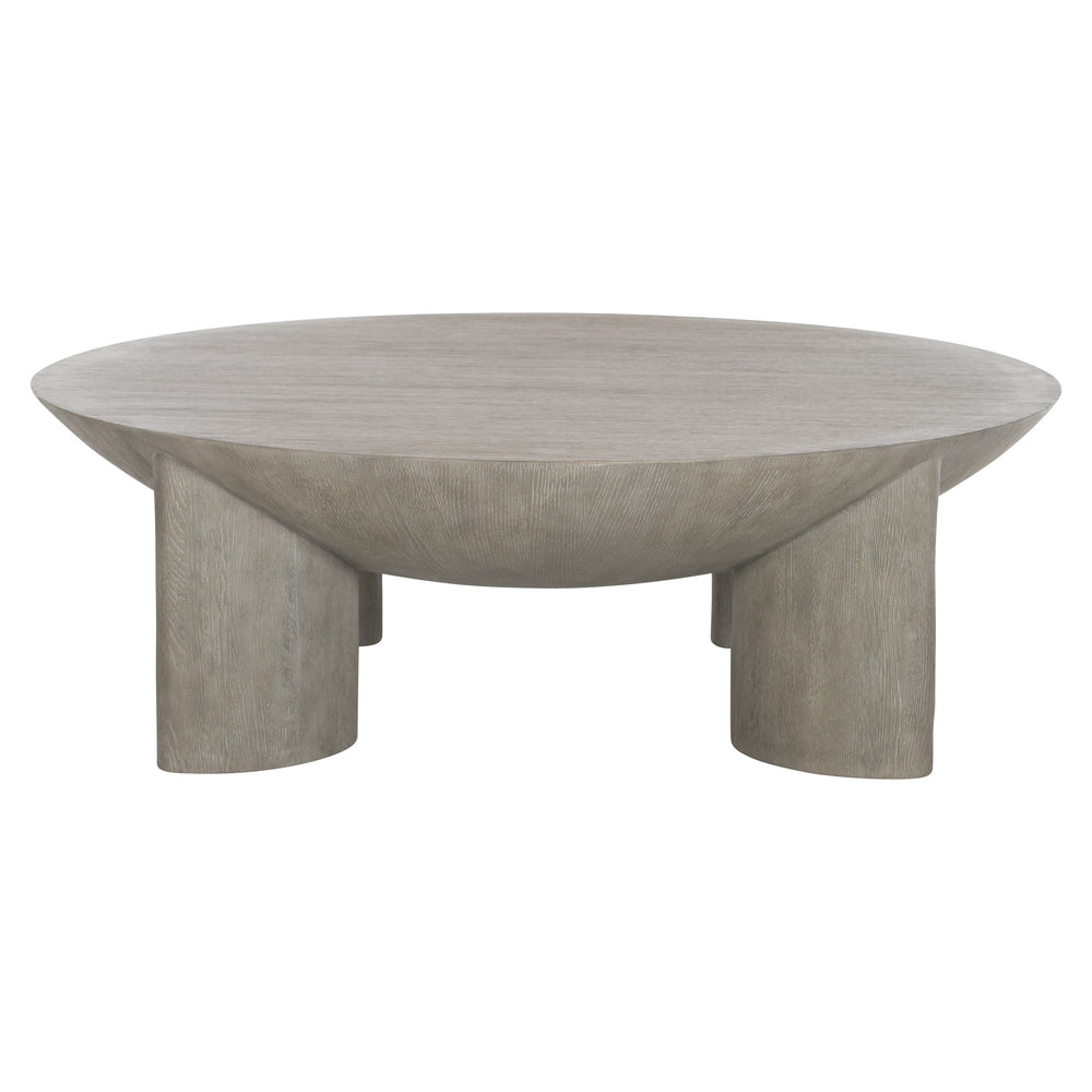 Bernhardt Bernhardt Sculptural Renzo Cocktail Table With Weathered Flint Oak Veneer & Oval Resin Legs, 54.75" 309015