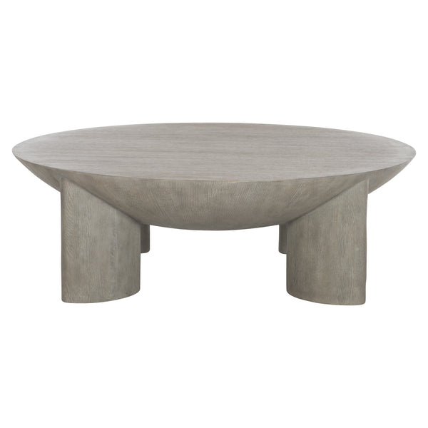Bernhardt Bernhardt Sculptural Renzo Cocktail Table With Weathered Flint Oak Veneer & Oval Resin Legs, 54.75" 309015