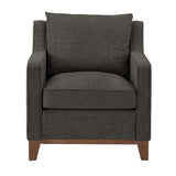 Homelegance By Top-Line Kramer Fabric Chair with Down Feather Cushions Black Polyester