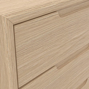 June Six Drawer Dresser Warm Oak Finish Soft Close Glides for Modern Bedrooms
