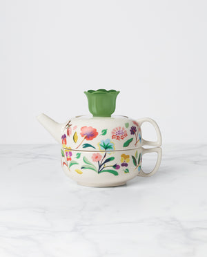 Lenox Kate Spade Garden Floral Tea For One White, WHITE STONEWARE 894637