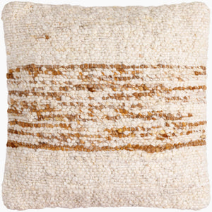 Surya Jupiter Handmade 18" Accent Pillow - Cozy Cottage Style, Soft Wool-cotton Blend, Easy Care Design Ivory Wool,Cotton,Cotton Jup001-1818