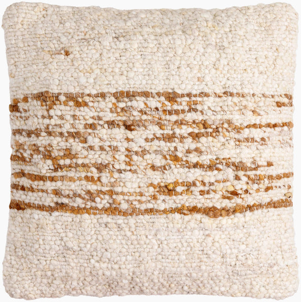 Surya Jupiter Handmade 18" Accent Pillow - Cozy Cottage Style, Soft Wool-cotton Blend, Easy Care Design Ivory Wool,Cotton,Cotton Jup001-1818