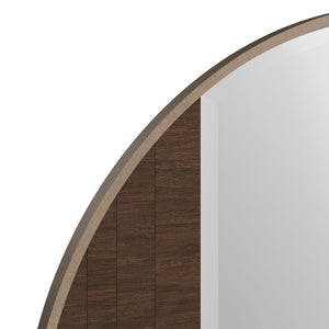 A.R.T. Furniture Verge Round Mirror - Modern Minimalist Design with Wood Accent for Stylish Entryways & Living Rooms 337123-1960