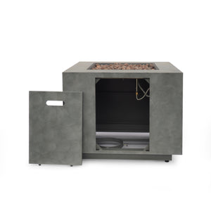 English Elm Outdoor Square Propane Fire Pit Powder Coated Iron 50000 Btu Patio Heater 62837.00CONRT-50K_67760.00CONR