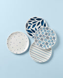 Lenox Blue Bay Melamine Assorted Accent Plates, Set of 4 Multi, WHITE MELAMINE 895235