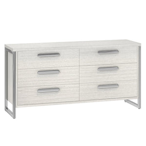 Bernhardt Bernhardt Stratum Dresser In Mist Wood Grain With 6 Soft-Close Drawers & Polished Nickel Accents 325052