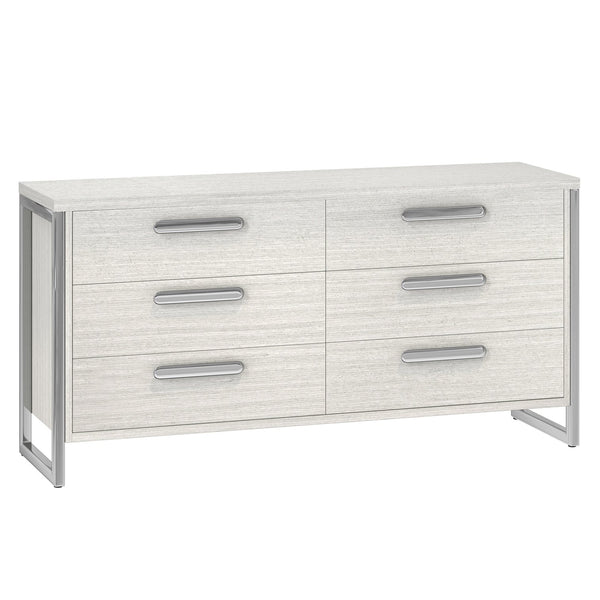 Bernhardt Bernhardt Stratum Dresser In Mist Wood Grain With 6 Soft-Close Drawers & Polished Nickel Accents 325052