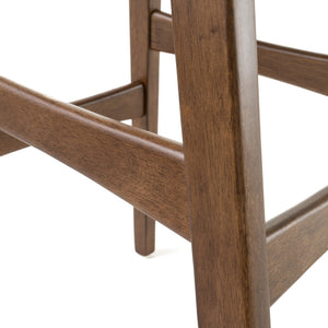 English Elm Christopher Knight Home® - Bar Stool Set Of 2 - Mid-Century Modern Light Beige Fabric With Walnut Legs For Kitchen & Home Bar 58922.00WNT