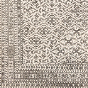 Livabliss July Handmade Cotton Flatweave Area Rug with Fringe Detail for Entryway or Bath Black, Beige 2'6" x 8' JUY2300-268