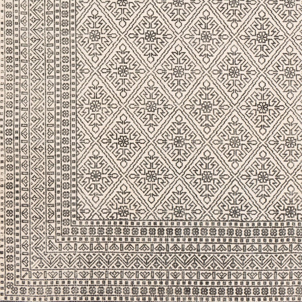 Livabliss July Handmade Cotton Flatweave Area Rug with Fringe Detail for Entryway or Bath Black, Beige 2'6" x 8' JUY2300-268