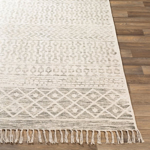 Livabliss July Handwoven Cotton Flatweave Runner Rug with Fringe Bohemian Artisan Hallway Accent Charcoal, Light 2'6" x 8' JUY2302-268