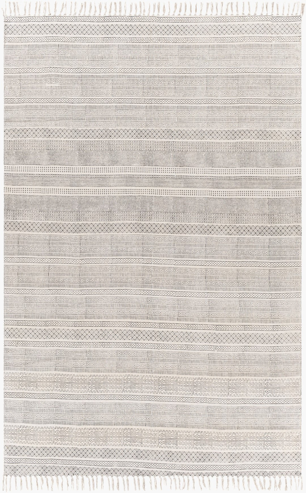 Surya July Handmade 2'6" X 8' Global-inspired Rug - Durable Cotton Construction For Eclectic Home Decor Charcoal Cotton Juy2304-23
