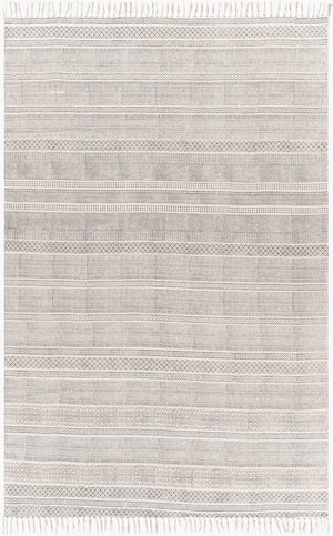 Surya July Handmade 2'6" X 8' Global-inspired Rug - Durable Cotton Construction For Eclectic Home Decor Charcoal Cotton Juy2304-23