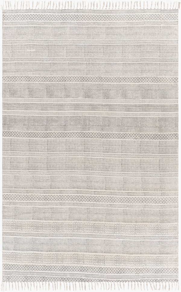 Surya July Handmade 2'6" X 8' Global-inspired Rug - Durable Cotton Construction For Eclectic Home Decor Charcoal Cotton Juy2304-23