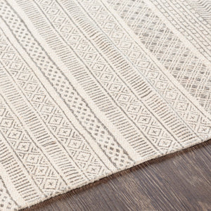 Surya July Handmade 2'6" X 8' Global-inspired Rug - Durable Cotton Construction For Eclectic Home Decor Charcoal Cotton Juy2304-23