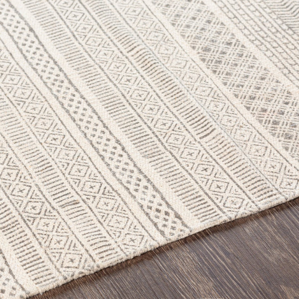 Surya July Handmade 2'6" X 8' Global-inspired Rug - Durable Cotton Construction For Eclectic Home Decor Charcoal Cotton Juy2304-23