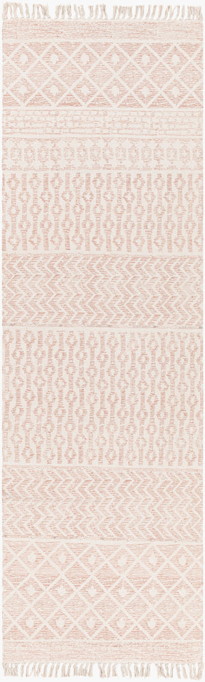 Surya July Handmade 2'6" X 8' Global-inspired Rug - Durable Cotton Construction For Eclectic Home Decor Rose Cotton Juy2305-268