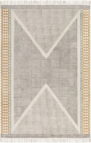 Livabliss July Handmade Cotton Flatweave Runner Rug with Fringe for Hallways and Entryways Black, Teal 6' x 9' JUY2306-69