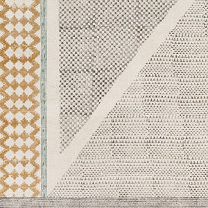 Livabliss July Handmade Cotton Flatweave Runner Rug with Fringe for Hallways and Entryways Black, Teal 6' x 9' JUY2306-69