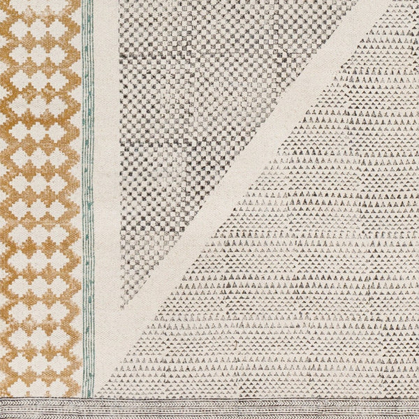 Livabliss July Handmade Cotton Flatweave Runner Rug with Fringe for Hallways and Entryways Black, Teal 6' x 9' JUY2306-69