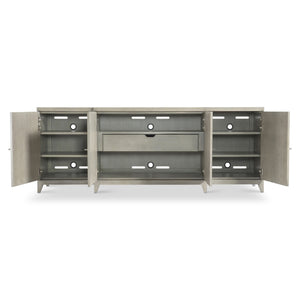 Bernhardt Bernhardt Cornelia Entertainment Credenza With Brushed Stainless Diamond Overlay, Soft-Close Doors, Cable Management 331880