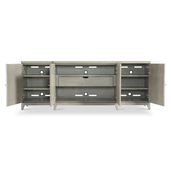 Bernhardt Bernhardt Cornelia Entertainment Credenza With Brushed Stainless Diamond Overlay, Soft-Close Doors, Cable Management 331880