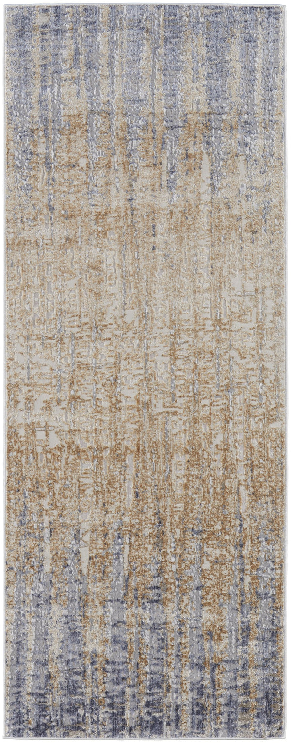 Feizy Rugs Laina Modern & Transitional Low-pile Power-loomed Area Rug For Living Rooms And Bedrooms, Easy Care Tan,Brown,Blue Polyester,Polypropylene Lai39g9fblubgei3e