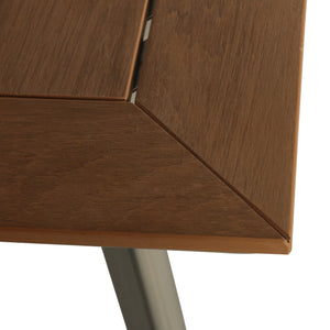 English Elm Christopher Knight Home® - LEEDS Eucalyptus Wood-Top Dining Table with Rust-Proof Aluminum Frame for Outdoor Patio Seating of 6 62762.00SIL