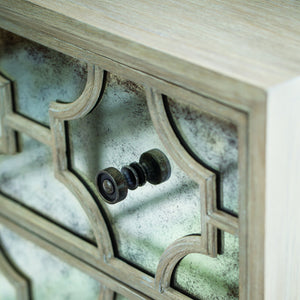 Bernhardt Bernhardt Santa Barbara Three-Drawer Chest With Antiqued Mirrored Fronts, Cerused Oak Sandstone Finish 385116